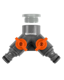 Supapa dubla GARDENA OGS cu filet de 1" si adaptor de 3/4"