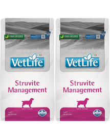 FARMINA Vet Life Dog Struvite Management Canine 2 x 2 kg Hrana caine cu probleme ale tractului urinar inferior
