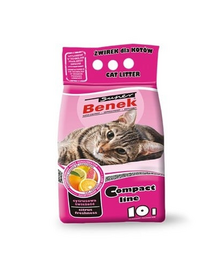 BENEK Super Compact Citrus Freshness nisip pentru litiera, miros citric 10 L