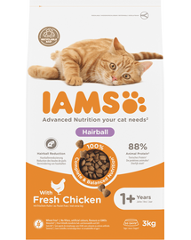 IAMS For Vitality Hairball pentru pisici adulte, cu pui 3 kg