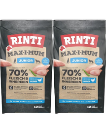 RINTI MAX-I-MUM Junior Chicken hrana uscata caini juniori 2 x 12 kg