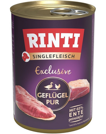 RINTI Singlefleisch Exclusive Poultry Pure hrana monoproteina cu pasare 400 g pentru caini