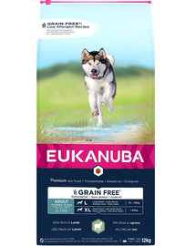 EUKANUBA Grain Free L Adult 12 kg Sac hrana pentru caine de talie mare, cu miel