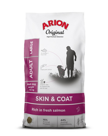 ARION Original Skin & Coat Adult Large Salmon Rice 12 kg caine adult talie mare, cu somon