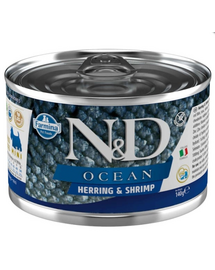 FARMINA N&D Ocean Dog Herring, shrimps 140 g Hrana umeda caine adult, cu hering si creveti