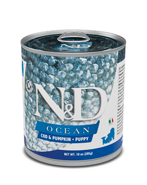 FARMINA N&D Oceean Dog Puppy Codfish, pumpkin 285 g  hrana umeda cu cod si dovleac pentru catei