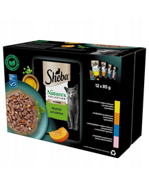 SHEBA Nature’s Collection arome in sos 12x85g hrana umeda cu pui, curcan, ton si somon pentru pisici