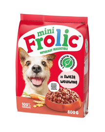 FROLIC Mini Naturally Irresistible 800 g hrana semi-umeda caini rase mici, cu vita