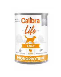 CALIBRA Dog Life Adult Turkey with Apples 400 g curcan si mar, hrana completa caini adulti