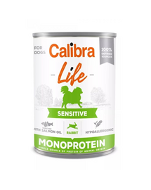 CALIBRA Dog Life Sensitive Rabbit 400 g cu iepure hrana completa pen­tru caini adulti