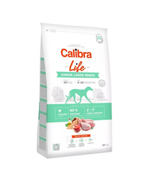 CALIBRA Dog Life Junior Large Breed Chicken 2,5 kg Hrana superpremium cu pui pentru caini juniori talie mare