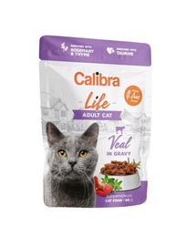 CALIBRA Cat Life pouch Adult Veal vițel în sos 85g hrană umedă pisici