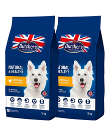 BUTCHER'S Natural&Healthy hrana uscata pentru caini cu pui 30 kg (2 x 15 kg)