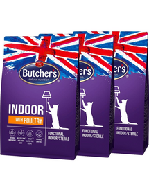 BUTCHER'S Functional Cat Indoor hrana pisica interior 3x800 g cu pasare