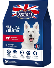 BUTCHER'S Natural&Healthy hrana pentru caini adulti, cu vita 3 kg