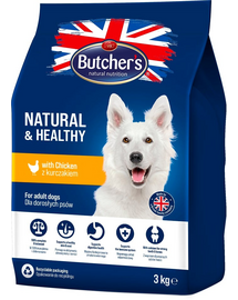BUTCHER'S Natural&Healthy hrana uscata caini, cu pui 6 kg (2 x 3 kg)