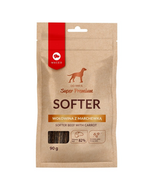 MACED Super Premium Softer Recompense pentru caini, cu carne de vita si morcovi 90g