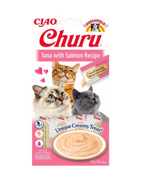 INABA Churu Cat Recompensa pentru pisici, piure cu ton si somon 56 g