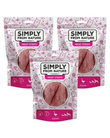 SIMPLY FROM NATURE Meat Strips Fasii gasca pentru caini 3x80 g