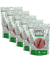 SIMPLY FROM NATURE Meat Strips 5x80 g fasii rata snack caini