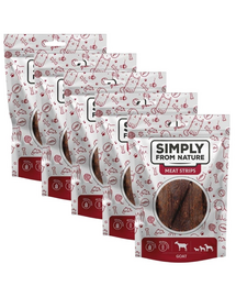 SIMPLY FROM NATURE Meat Strips din capra 5x80 g snack caini