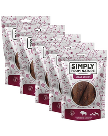 SIMPLY FROM NATURE Meat Strips 5x80 g recompense caini, vanat si canepa
