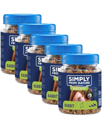 SIMPLY FROM NATURE Smart Bites 5x130 g recompensa naturala cu iepure, pentru caine