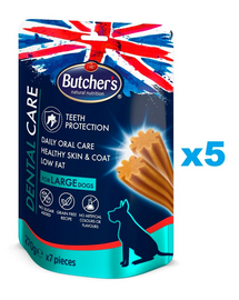 BUTCHER'S Dental Care for Large Dogs 5x270g dental snack caini talie mare