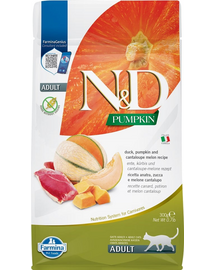 N&D Cat Pumpkin Duck & Cantaloupe Melon 300 g hrană pisici, rață și pepene galben