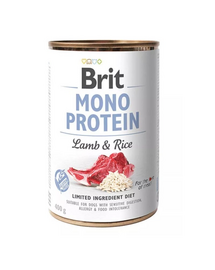 BRIT Mono Protein Lamb & Rice 400 g Conserva caine, cu miel si orez