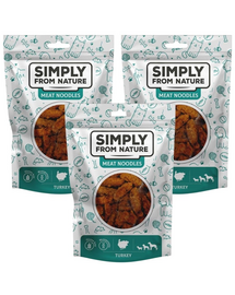 SIMPLY FROM NATURE Meat Noodles din curcan pentru caine 3x80 g