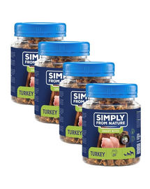 SIMPLY FROM NATURE Smart Bites set recompense caine 4x130 g din curcan