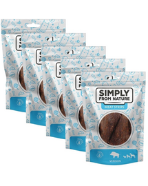SIMPLY FROM NATURE Meat Strips cu vanat 5x80 g recompense caini