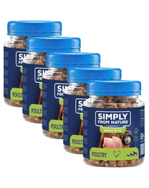 SIMPLY FROM NATURE Smart Bites cuburi pui pentru caini 5x130 g