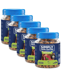 SIMPLY FROM NATURE Smart Bites recompense naturale caini 5x130 g cerb