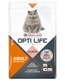 VERSELE-LAGA Opti Life Cat Adult Sensitive Salmon 2.5 kg hrana pisici sensibile, cu somon