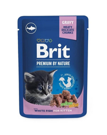 BRIT PREMIUM Pouch White Fish Kitten 24x100gPlicuri harana pisoi, cu peste alb
