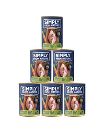SIMPLY FROM NATURE Hrana umeda pentru caini, cu fazan si morcovi 6 x 400 g