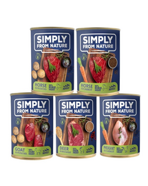 SIMPLY FROM NATURE Hrana umeda pentru caini, mix arome 30 x 400g