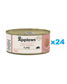 APPLAWS Cat Adult Tuna Fillet with Salmon in Jelly Mancare pentru pisici senioare, cu ton si somon in aspic 24x70g