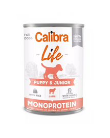 CALIBRA Dog Life Puppy&Junior Lamb with Rice 400 g miel si orez, hrana catelusi