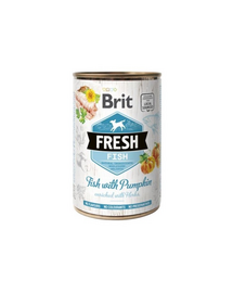 BRIT FRESH Fish & Pumpkin 400 g peste si dovleac conserva hrana caine