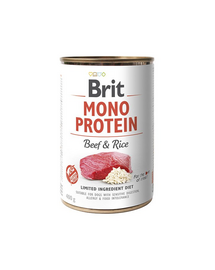 BRIT Mono Protein Beef & Rice 12x400 g vita si orez pentru caini, hrana monoproteica