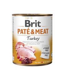 BRIT Pate&Meat turkey 800 g Conserva pateu pentru caini, cu curcan