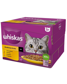 WHISKAS Adult in sos 24x85 g bucati cu pui, rata, pasare, curcan pentru pisici adulte