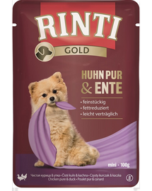RINTI Chicken Pure&Duck Mini plic hrana caine pui si rata 100 g