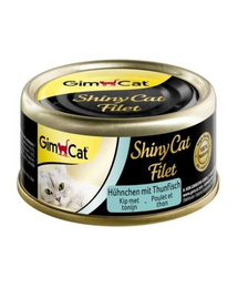 GIMCAT Shiny Cat Filet Chicken&Tuna 70g Hrana umeda cu pui si ton in sos pentru pisici