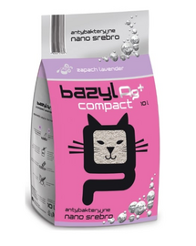 BAZYL Ag+ Compact Lavender 10L nisip litiera cu ioni de argint, parfum lavanda
