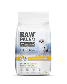 RAW PALEO Ultra Turkey Medium&Large Puppy 750g pentru catei de rasa medie si mare, curcan