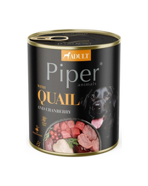 PIPER Hrana umeda cu prepelita si merisor pentru caini 800g